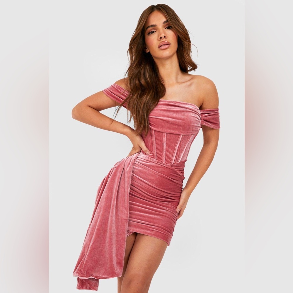 NWT VELVET CORSET BOOHOO MINI DRESS